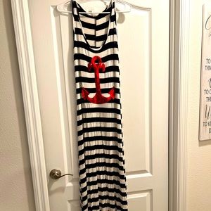 Nautical sequins maxi dress